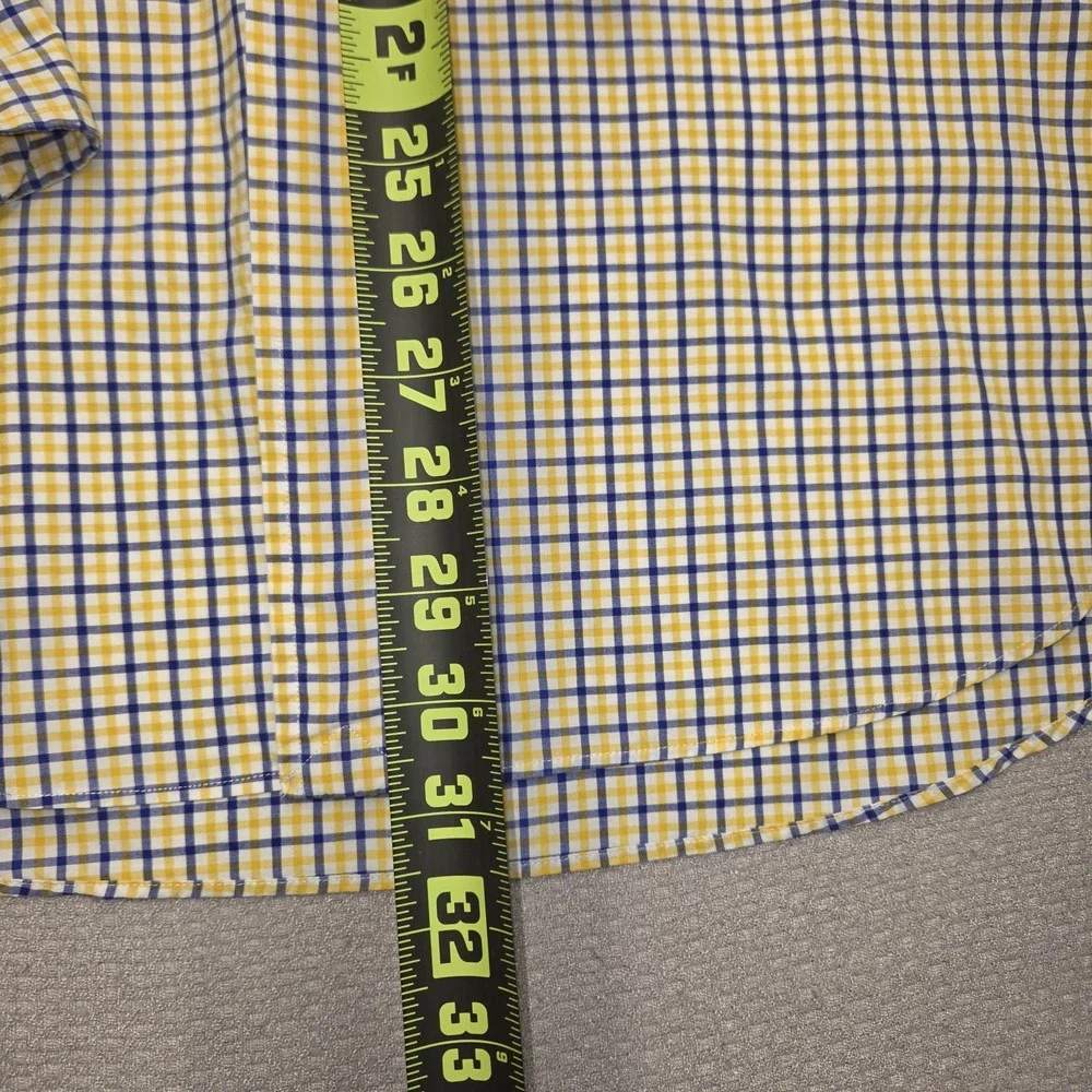 Vintage Polo Ralph Lauren Button Shirt Men's XL Yellow Blue Plaid 90s Preppy
